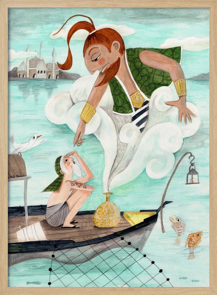 The Fisherman And The Jinni - Stretched Canvas, Poster Or Fine Art Print(The Fisherman And The Jinni Stretched Canvas Poster Or Fine Art Print) 3 The Fisherman And The Jinni - Stretched Canvas, Poster Or Fine Art Print(The Fisherman And The Jinni Stretched Canvas Poster Or Fine Art Print) - Image 3