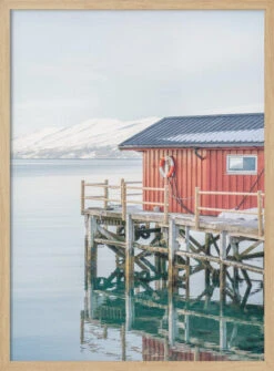 Winter In Norway - Stretched Canvas, Poster Or Fine Art Print(Winter In Norway Stretched Canvas Poster Or Fine Art Print) -Heart Wall Art Store pictufy light wood 50x70 2711069