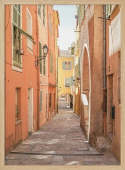 Streets Of Menton - Stretched Canvas, Poster Or Fine Art Print(Streets Of Menton Stretched Canvas Poster Or Fine Art Print 1) -Heart Wall Art Store pictufy light wood 50x70 2711105