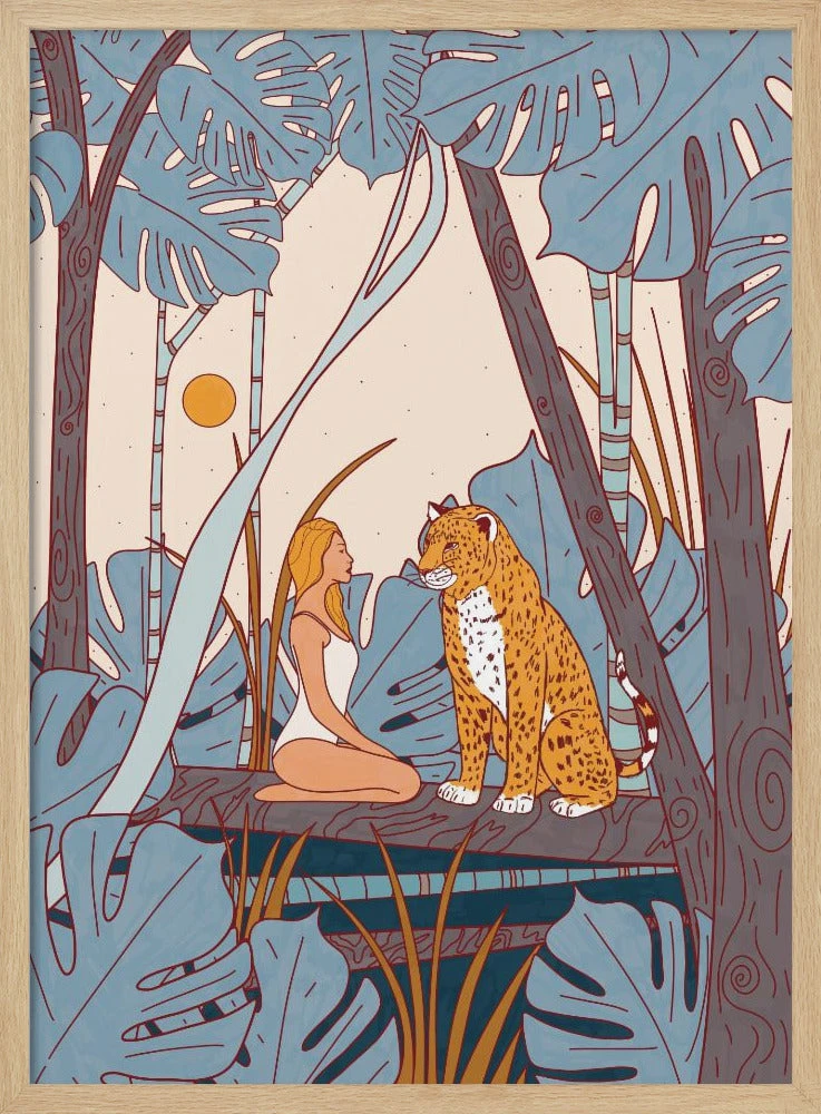 The Girl And The Leopard - Stretched Canvas, Poster Or Fine Art Print(The Girl And The Leopard Stretched Canvas Poster Or Fine Art Print) 3 The Girl And The Leopard - Stretched Canvas, Poster Or Fine Art Print(The Girl And The Leopard Stretched Canvas Poster Or Fine Art Print) - Image 3