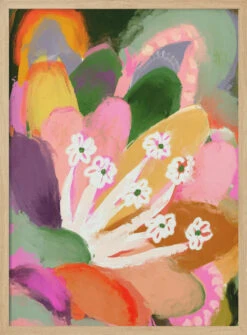 Colorful Bloom - Stretched Canvas, Poster Or Fine Art Print(Colorful Bloom Stretched Canvas Poster Or Fine Art Print) -Heart Wall Art Store pictufy light wood 50x70 2771142