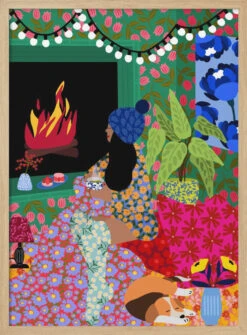 Rafaela Mascaro's Print Number 104 Relaxing In Front Of My Fireplace - Stretched Canvas, Poster Or Fine Art Print(9933x14043 Din 104 Relaxing In Front Of My Fireplace Stretched Canvas Poster Or Fine Art Print) -Heart Wall Art Store pictufy light wood 50x70 2771918