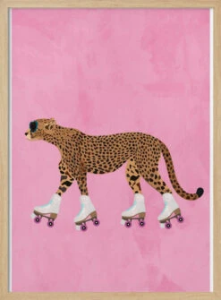 Cheetah Rollerskating - Stretched Canvas, Poster Or Fine Art Print(Cheetah Rollerskating Stretched Canvas Poster Or Fine Art Print) 14 Cheetah Rollerskating - Stretched Canvas, Poster Or Fine Art Print(Cheetah Rollerskating Stretched Canvas Poster Or Fine Art Print) -Heart Wall Art Store pictufy light wood 50x70 2780512