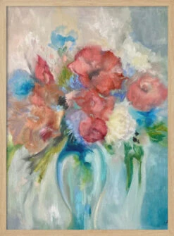 Blue Vase III - Stretched Canvas, Poster Or Fine Art Print(Blue Vase Iii Stretched Canvas Poster Or Fine Art Print) -Heart Wall Art Store pictufy light wood 50x70 2818644