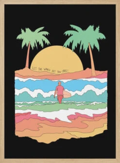 Let The Waves Set You Free - Stretched Canvas, Poster Or Fine Art Print(Let The Waves Set You Free Stretched Canvas Poster Or Fine Art Print) -Heart Wall Art Store pictufy light wood 50x70 2827196