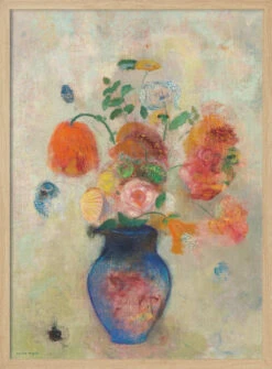 Large Vase With Flowers - Stretched Canvas, Poster Or Fine Art Print(Large Vase With Flowers Stretched Canvas Poster Or Fine Art Print) -Heart Wall Art Store pictufy light wood 50x70 2835337