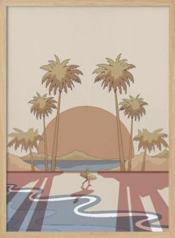 A Beach Stroll - Stretched Canvas, Poster Or Fine Art Print(A Beach Stroll Stretched Canvas Poster Or Fine Art Print) -Heart Wall Art Store pictufy light wood 50x70 2840143