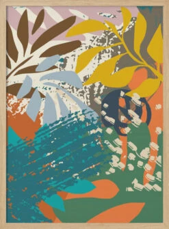 Abstract Leaves Close Up 1 - Stretched Canvas, Poster Or Fine Art Print(Abstract Leaves Close Up 1 Stretched Canvas Poster Or Fine Art Print) -Heart Wall Art Store pictufy light wood 50x70 2859629