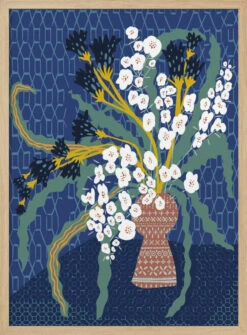 Floral Contemporary Still Life Dark Blue - Stretched Canvas, Poster Or Fine Art Print(Floral Contemporary Still Life Dark Blue Stretched Canvas Poster Or Fine Art Print) 14 Floral Contemporary Still Life Dark Blue - Stretched Canvas, Poster Or Fine Art Print(Floral Contemporary Still Life Dark Blue Stretched Canvas Poster Or Fine Art Print) -Heart Wall Art Store pictufy light wood 50x70 2860359