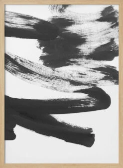 B+W Strokes 5 - Stretched Canvas, Poster Or Fine Art Print(B W Strokes 5 Stretched Canvas Poster Or Fine Art Print) -Heart Wall Art Store pictufy light wood 50x70 2860821