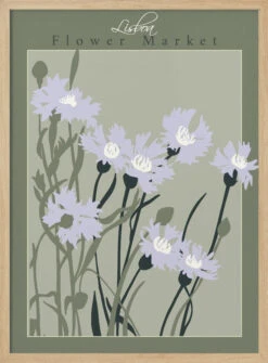 Flower Market Lisboa Cornflower - Stretched Canvas, Poster Or Fine Art Print(Flower Market Lisboa Cornflower Stretched Canvas Poster Or Fine Art Print) -Heart Wall Art Store pictufy light wood 50x70 2862703