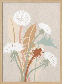 Wild Garden Dandelion - Stretched Canvas, Poster Or Fine Art Print(Wild Garden Dandelion Stretched Canvas Poster Or Fine Art Print) -Heart Wall Art Store pictufy light wood 50x70 2866550