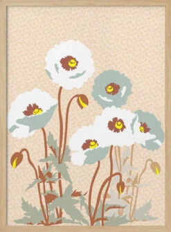 Wild Garden Poppies - Stretched Canvas, Poster Or Fine Art Print(Wild Garden Poppies Stretched Canvas Poster Or Fine Art Print) -Heart Wall Art Store pictufy light wood 50x70 2866553