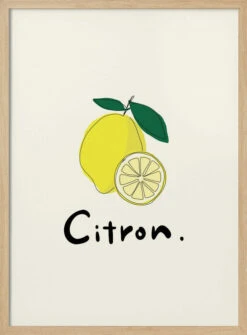 Modern French Fruits Collection "Lemon / Citron" - Stretched Canvas, Poster Or Fine Art Print(Modern French Fruits Collection Quot Lemon Citron Quot Stretched Canvas Poster Or Fine Art Print) -Heart Wall Art Store pictufy light wood 50x70 2873022