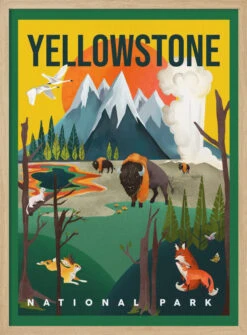 Yellowstone National Park Travel Poster - Stretched Canvas, Poster Or Fine Art Print(Yellowstone National Park Travel Poster Stretched Canvas Poster Or Fine Art Print) 14 Yellowstone National Park Travel Poster - Stretched Canvas, Poster Or Fine Art Print(Yellowstone National Park Travel Poster Stretched Canvas Poster Or Fine Art Print) -Heart Wall Art Store pictufy light wood 50x70 2884827