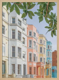 Pastel Houses - Stretched Canvas, Poster Or Fine Art Print(Pastel Houses Stretched Canvas Poster Or Fine Art Print) -Heart Wall Art Store pictufy light wood 50x70 2891430