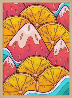 Strawberry Cliffs - Stretched Canvas, Poster Or Fine Art Print(Strawberry Cliffs Stretched Canvas Poster Or Fine Art Print) -Heart Wall Art Store pictufy light wood 50x70 2892881