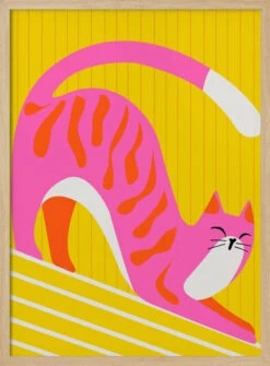 Snoozing Whiskers, Bright Adorable Cat - Stretched Canvas, Poster Or Fine Art Print(Snoozing Whiskers Bright Adorable Cat Stretched Canvas Poster Or Fine Art Print) -Heart Wall Art Store pictufy light wood 50x70 2935132