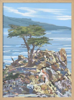 Quiet Sentinel, 17 Mile Drive, California - Stretched Canvas, Poster Or Fine Art Print(Quiet Sentinel 17 Mile Drive California Stretched Canvas Poster Or Fine Art Print) -Heart Wall Art Store pictufy light wood 50x70 2939372