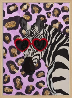 Leopard Print Zebra Pink - Stretched Canvas, Poster Or Fine Art Print(Leopard Print Zebra Pink Stretched Canvas Poster Or Fine Art Print) -Heart Wall Art Store pictufy light wood 50x70 2956650