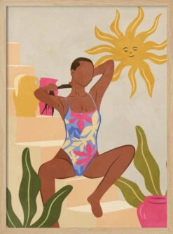 Beneath The Smiling Sun - Stretched Canvas, Poster Or Fine Art Print(Beneath The Smiling Sun Stretched Canvas Poster Or Fine Art Print) -Heart Wall Art Store pictufy light wood 50x70 2957433