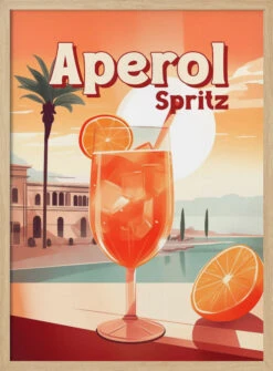 Aperol Spritz Tropical - Stretched Canvas, Poster Or Fine Art Print(Aperol Spritz Tropical Stretched Canvas Poster Or Fine Art Print) -Heart Wall Art Store pictufy light wood 50x70 2977781