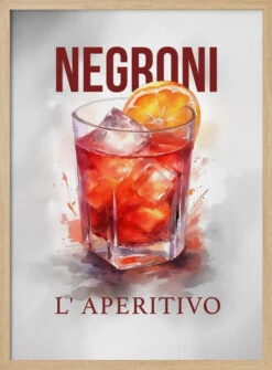 Negroni - Stretched Canvas, Poster Or Fine Art Print(Negroni Stretched Canvas Poster Or Fine Art Print) -Heart Wall Art Store pictufy light wood 50x70 2983336