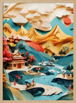 Nature In Layers - Stretched Canvas, Poster Or Fine Art Print(Nature In Layers Stretched Canvas Poster Or Fine Art Print) -Heart Wall Art Store pictufy light wood 50x70 3015084