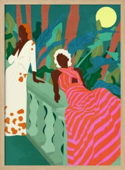 Lush Nights & Flowing Dresses - Stretched Canvas, Poster Or Fine Art Print(Lush Nights Flowing Dresses Stretched Canvas Poster Or Fine Art Print) -Heart Wall Art Store pictufy light wood 50x70 3066730