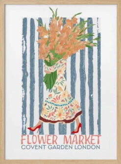 Flower Market Covent Garden - Stretched Canvas, Poster Or Fine Art Print(Flower Market Covent Garden Stretched Canvas Poster Or Fine Art Print) -Heart Wall Art Store pictufy light wood 50x70 3082768
