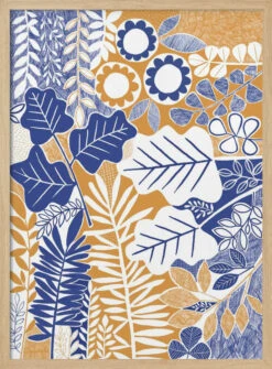 Modern BotanicalMustard & Cornflower - Stretched Canvas, Poster Or Fine Art Print(Modern Botanical Mustard Amp Cornflower Stretched Canvas Poster Or Fine Art Print) -Heart Wall Art Store pictufy light wood 50x70 3164755