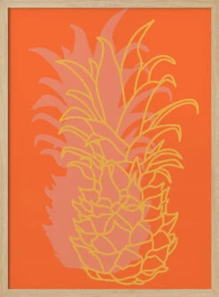 Pineapple Orange - Stretched Canvas, Poster Or Fine Art Print(Pineapple Orange Stretched Canvas Poster Or Fine Art Print) -Heart Wall Art Store pictufy light wood 50x70 3183550