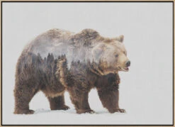 Bear - Stretched Canvas, Poster Or Fine Art Print(Bear Stretched Canvas Poster Or Fine Art Print 1) -Heart Wall Art Store pictufy light wood floating frame canvas horizonta 1517150