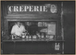 Creperie Montmartre - Stretched Canvas, Poster Or Fine Art Print(Creperie Montmartre Stretched Canvas Poster Or Fine Art Print) -Heart Wall Art Store pictufy light wood floating frame canvas horizonta 1652239