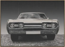 US Classic Car 1967 Cutlass Supreme Sports Coupe - Stretched Canvas, Poster Or Fine Art Print(Us Classic Car 1967 Cutlass Supreme Sports Coupe Stretched Canvas Poster Or Fine Art Print) -Heart Wall Art Store pictufy light wood floating frame canvas horizonta 2143262