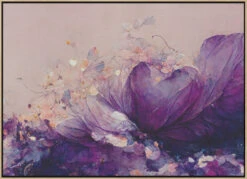 Purple Wild Flowers - Stretched Canvas, Poster Or Fine Art Print(Purple Wild Flowers Stretched Canvas Poster Or Fine Art Print) -Heart Wall Art Store pictufy light wood floating frame canvas horizonta 2434281