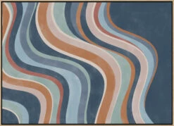 Flowing Stripes - Stretched Canvas, Poster Or Fine Art Print(Flowing Stripes Stretched Canvas Poster Or Fine Art Print) -Heart Wall Art Store pictufy light wood floating frame canvas horizonta 2553272