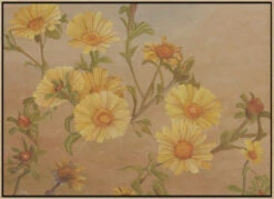 Yellow Daisies - Stretched Canvas, Poster Or Fine Art Print(Yellow Daisies Stretched Canvas Poster Or Fine Art Print) -Heart Wall Art Store pictufy light wood floating frame canvas horizonta 2575869