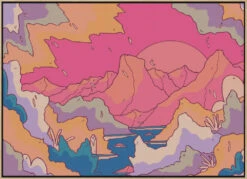 Morning In The Mountains - Stretched Canvas, Poster Or Fine Art Print(Morning In The Mountains Stretched Canvas Poster Or Fine Art Print) -Heart Wall Art Store pictufy light wood floating frame canvas horizonta 2891033