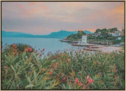 Sicily After Sunset - Stretched Canvas, Poster Or Fine Art Print(Sicily After Sunset Stretched Canvas Poster Or Fine Art Print 1) -Heart Wall Art Store pictufy light wood floating frame canvas horizonta 2892565