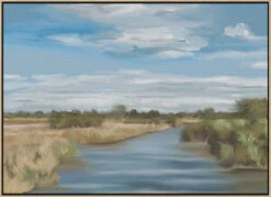 River Of Reeds, Botswana - Stretched Canvas, Poster Or Fine Art Print(River Of Reeds Botswana Stretched Canvas Poster Or Fine Art Print) -Heart Wall Art Store pictufy light wood floating frame canvas horizonta 2942454