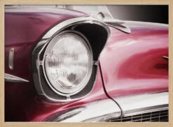 American Classic Car Bel Air 1957 Headlight - Stretched Canvas, Poster Or Fine Art Print(American Classic Car Bel Air 1957 Headlight Stretched Canvas Poster Or Fine Art Print) -Heart Wall Art Store pictufy light wood horizontal 50x70 2260952