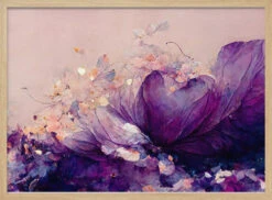 Purple Wild Flowers - Stretched Canvas, Poster Or Fine Art Print(Purple Wild Flowers Stretched Canvas Poster Or Fine Art Print) -Heart Wall Art Store pictufy light wood horizontal 50x70 2434281