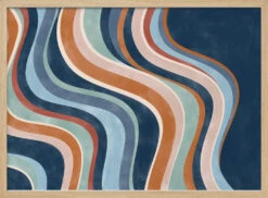 Flowing Stripes - Stretched Canvas, Poster Or Fine Art Print(Flowing Stripes Stretched Canvas Poster Or Fine Art Print) -Heart Wall Art Store pictufy light wood horizontal 50x70 2553272