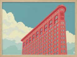 New York Flatiron Building - Stretched Canvas, Poster Or Fine Art Print(New York Flatiron Building Stretched Canvas Poster Or Fine Art Print 1) -Heart Wall Art Store pictufy light wood horizontal 50x70 2844190 d2bcda1a 0be4 4133 a011 231f9a0f4e2c