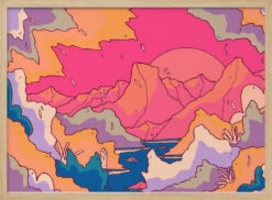 Morning In The Mountains - Stretched Canvas, Poster Or Fine Art Print(Morning In The Mountains Stretched Canvas Poster Or Fine Art Print) -Heart Wall Art Store pictufy light wood horizontal 50x70 2891033