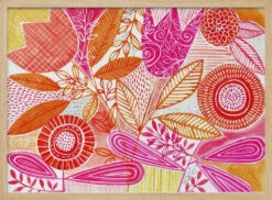 Layered Botanical Watercolour - Stretched Canvas, Poster Or Fine Art Print(Layered Botanical Watercolour Stretched Canvas Poster Or Fine Art Print 2) -Heart Wall Art Store pictufy light wood horizontal 50x70 3148646