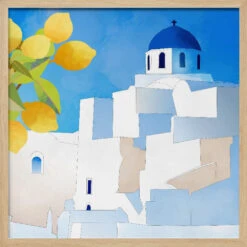 Santorini Neu - Square Stretched Canvas, Poster Or Fine Art Print(Santorini Neu Square Stretched Canvas Poster Or Fine Art Print) -Heart Wall Art Store pictufy light wood square 50x70 2553091