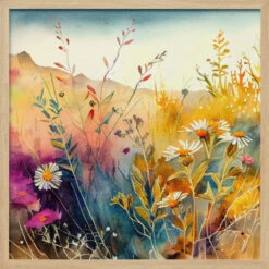 Meadow Nature Art (11) - Square Stretched Canvas, Poster Or Fine Art Print(Meadow Nature Art 11 Square Stretched Canvas Poster Or Fine Art Print) -Heart Wall Art Store pictufy light wood square 50x70 2778943