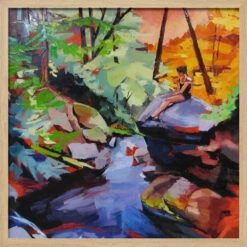 Milford Brook - Square Stretched Canvas, Poster Or Fine Art Print(Milford Brook Square Stretched Canvas Poster Or Fine Art Print) -Heart Wall Art Store pictufy light wood square 50x70 2786641